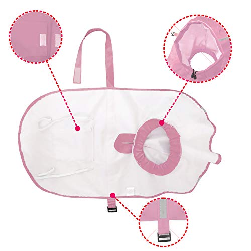 Mikayoo Large Dog Raincoat Adjustable Pet Waterproof Clothes Lightweight Rain Jacket Poncho Hoodies With Strip Reflective(Pink,Xl) #TOP2