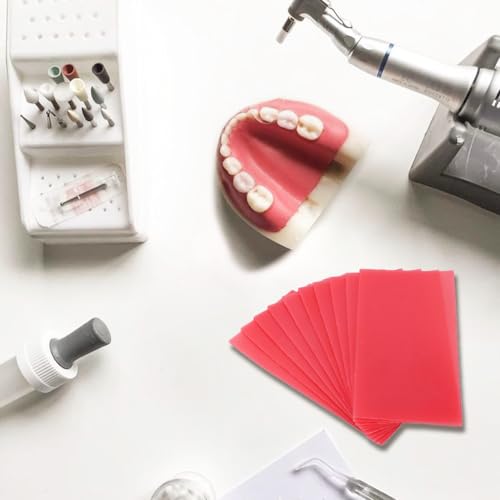 Image of Dental Base Plate Wax, Gum Base Plate Casting Dental Wax Sheets Red Dental Care Wax Auxiliary Material for Dentures Dental Waxing Instruments Utility Bite Wax Dentist Lab Supply 10Pcs(2.0mm)