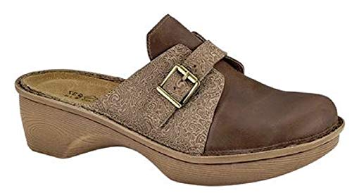 NAOT Footwear Women's Avignon Saddle Brown Lthr/Brown Paisley Lthr Clog 11 M US by NAOT - Used condition - US$54.93