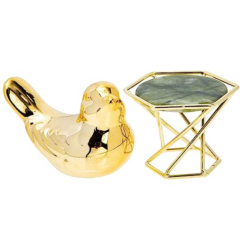 NUOLUX セラミック装飾 金の鳥の置物 艶をかけられた鳥の置物 鳥の飾り 鳥の図 装飾的な鳥の置物 棚の小さな装飾品 龍の飾り 鳥のモデル 小鳥フィギュア 模造鳥のおもちゃ Golden 鉄のサムネイル