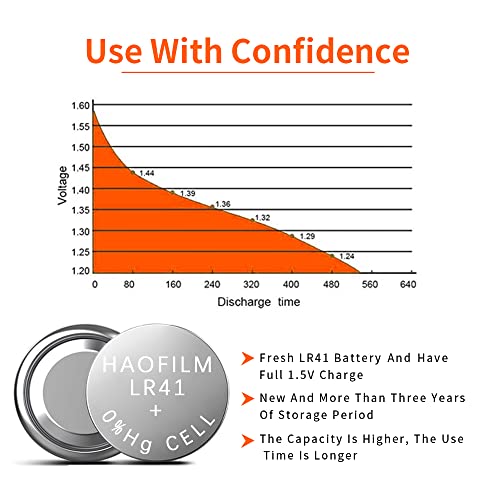 Haofilm Lr41 Ag3 392 384 192 Advanced Alkaline Battery, 1.5V Round Coin Cell Battery (Pack Of 10) #TOP3
