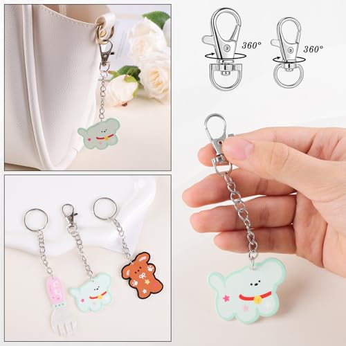 1130 Stück Schlüsselringe Kit, Schlüsselanhänger Karabinerverschlüssen für DIY Basteln Halskette Anhänger Schmuck (Silber)