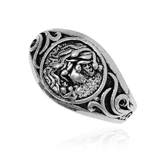 Medusa-Ring Gotischer Gorgonen Ring für Herren Griechische Mythologie Medusa Schlangenring Medusa-Schmuck Nordischer Wikinger Medusa Schlangenring Medusa-Band-Ring Punk-Medusa-Kopfring (21.4)
