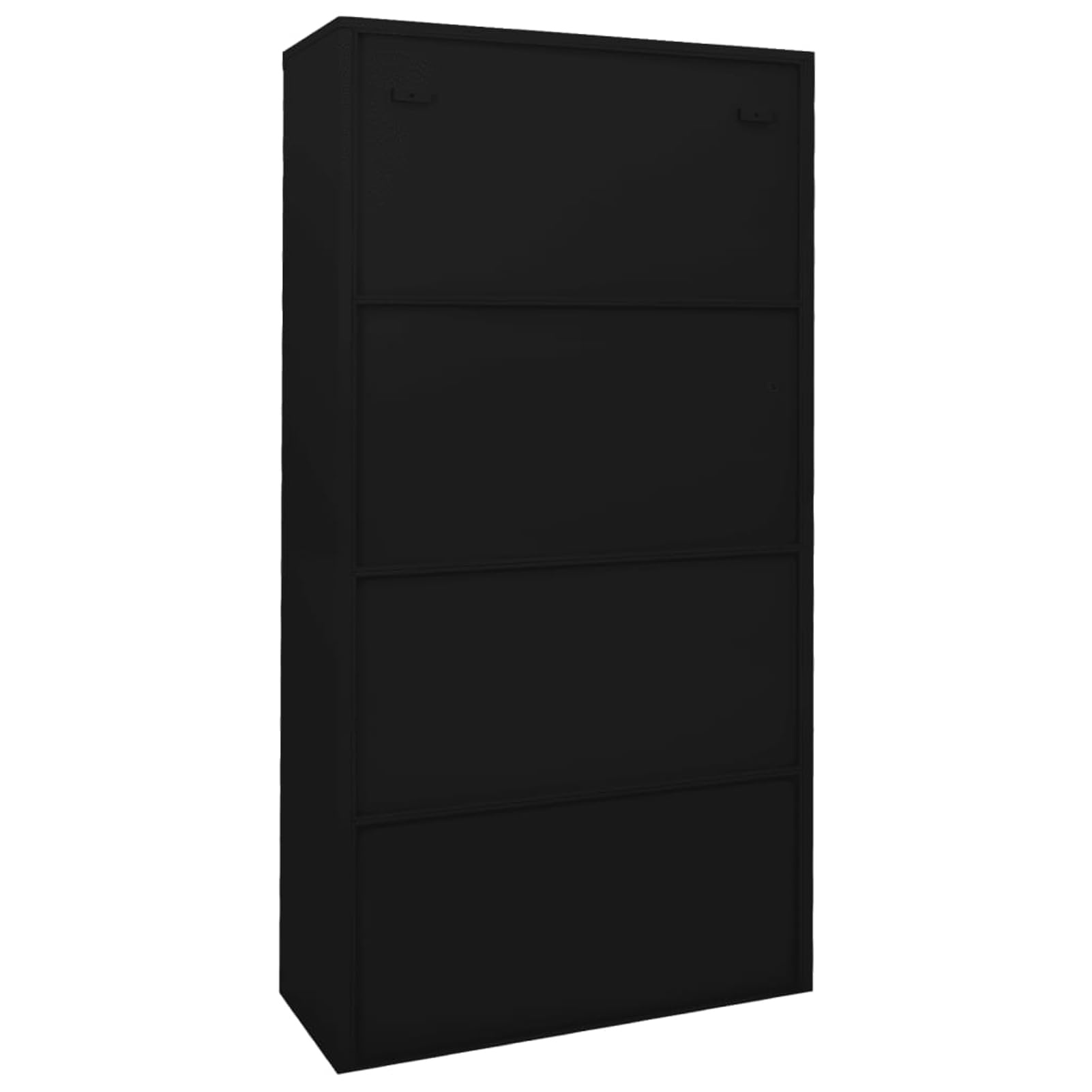 Gecheer Büroschrank mit Schiebetür Aktenschrank Büromöbel Metallschrank Stahlschrank Lagerschrank Universalschrank Schrank Schwarz 90x40x180cm Stahl