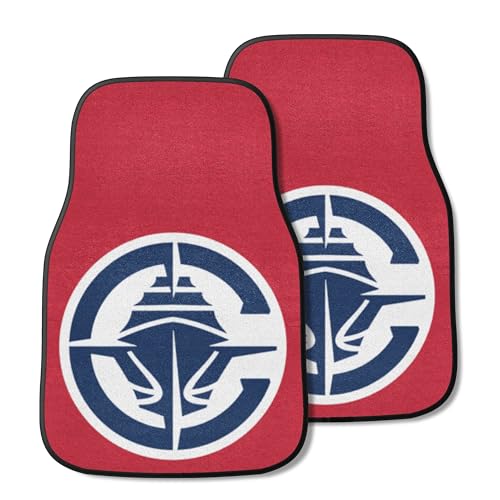 FANMATS NBA - Los Angeles Clippers 2-pc Carpet Car Mat Set for Front Seats | Red | 17"x27" | CLA Secondary Logo