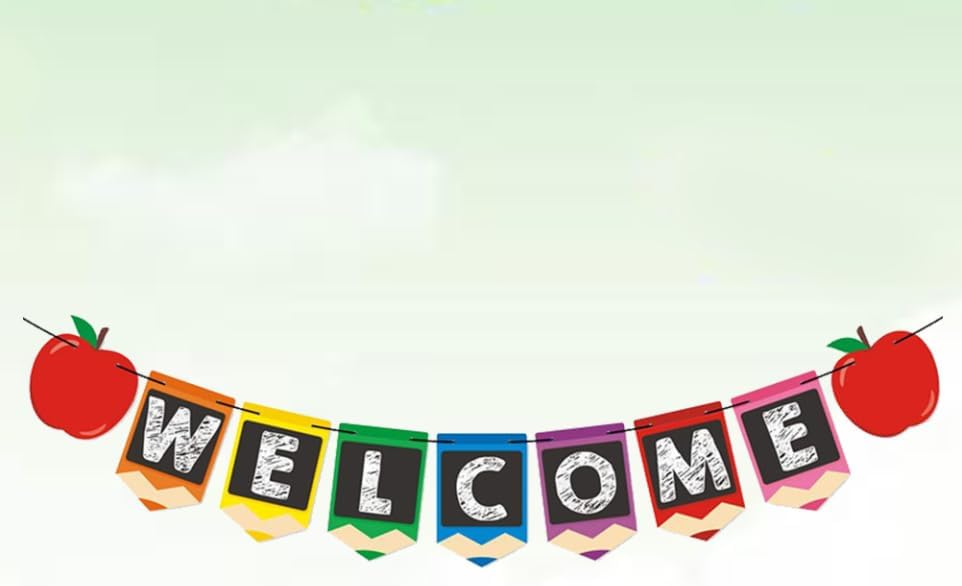 Miniatura 4 de Banderines de bienvenida creativos coloridos para comenzar la escuela, banderines colgantes para el primer día, suministros de decoración de fiesta