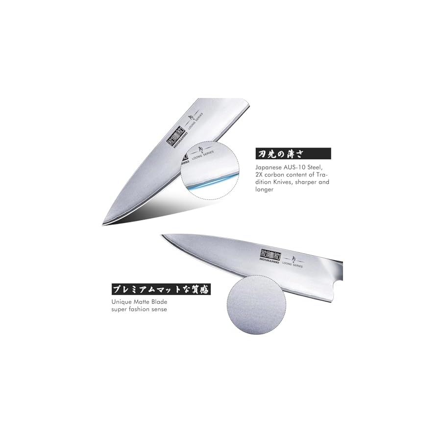 Kitchen-Knife-in-Japanese-Steel-AUS-10-High-Class-Chefs-Knife-8-inch-Professional-Cooking-Knife-Non-slip-Ultra-Sharp-Knife-with-Ergonomic-Handle HOSHANHO Kitchen Knife in Japanese Steel AUS-10, High-Class Chef's Knife 8 inch Professional Cooking Knife, Non-slip Ultra Sharp Knife with Ergonomic Handle