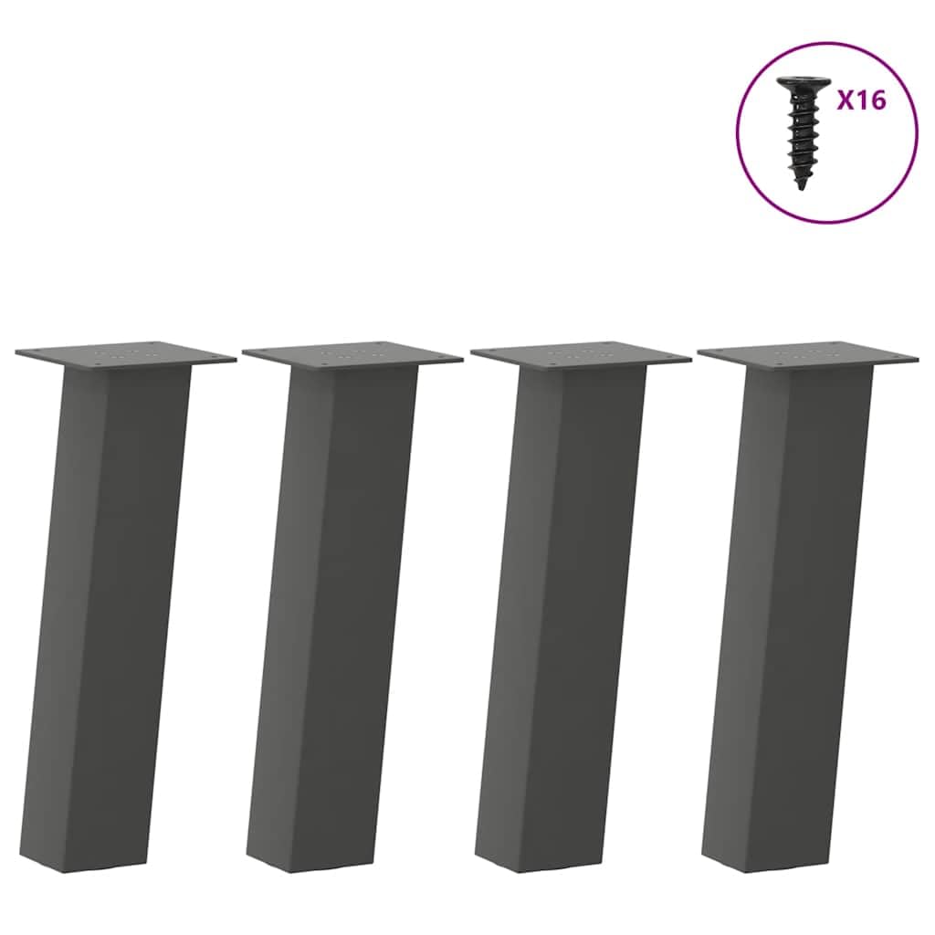 Gambe per tavolino, 4 pezzi, 30 cm in acciaio, antracite