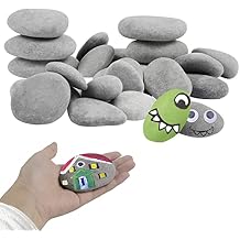 Simetufy 60pcs River Rocks for Painting Flat Smooth Stones for Arts DIY Kindness Rocks Craft Multiple Sizes