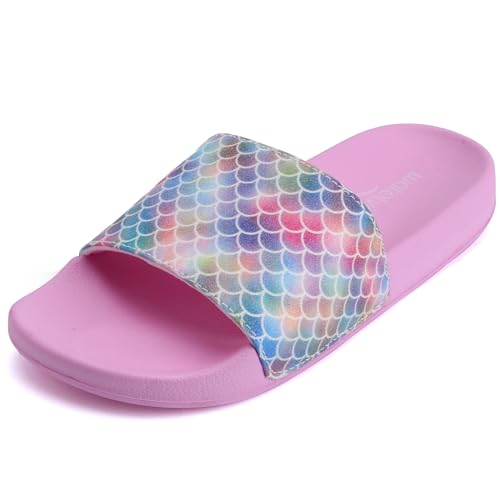 Image of WateLves Girls & Boys Slide Sandals Kids Summer Slippers Slip On for Outdoor Beach Pool Shower (Little Kid /Big Kid)