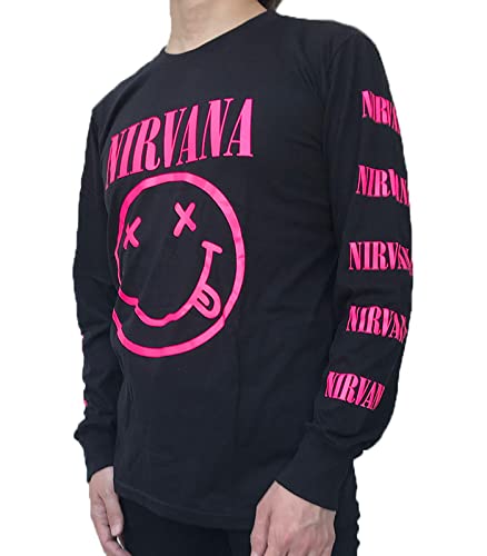 [GOLDEN ROCK T] NIRVANA �j�����@�[�i �j���o�[�i ����T �����OT�V���c ���� �X�}�C�� �j�R����� (��, XL)