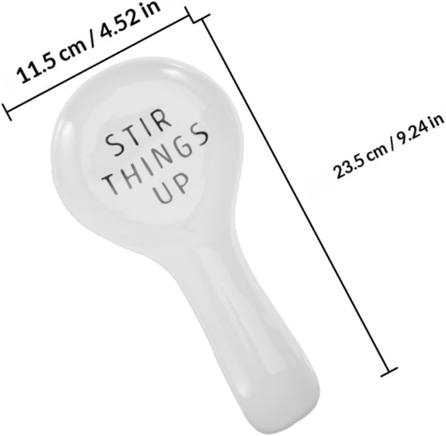 2pcs Ceramic Spoon Rest Ladle Holder Kitchen Utensil Holder for Countertop White Porcelain Cooking Spoon Rack Coffee Station Utensil Organizer