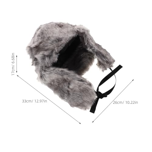 Bonnet cache-oreilles isolant gris avec doublure chaude hiver