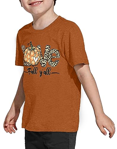 Toddler Fall Shirt for Girls Boys Halloween Shirts Pumpkin Graphic Clothes Kids Thanksgiving Short Sleeve Tee Tops4