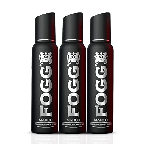 Fogg Marco Perfume Body Spray, Long Lasting No Gas Deodorant for Men, 150ml (Pack of 3)