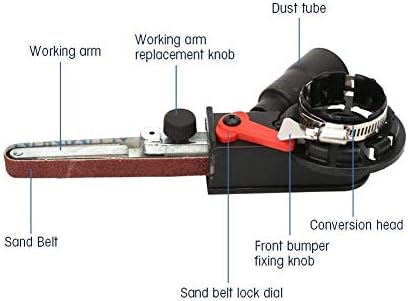 Mini DIY Belt Angle Grinder Belt Sander Portable Sanding Belt Adapter for Electric Angle Grinder Blade Grinding (M14)
