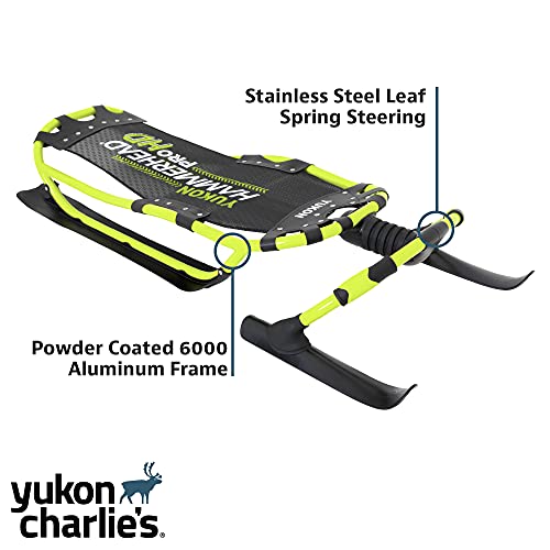Yukon Charlie's Hammerhead Pro HD Sled, Single Rider, Speed and Steering Control, 52-inch x 22-inch, for Ages 13+