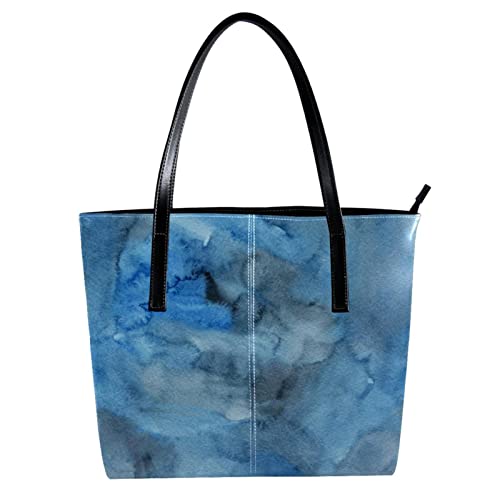 Sac cabas tie dye bleu abstrait pour femme grand format chic TBOUOBT