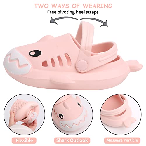 Kid's Garden Clogs Boys Girls Lightweight Open Toe Beach Pool Slides Sandals Little Baby Cute Cartoon Shark Shower Slipper Toddler Non-Slip Summer Slippers Water Shoes #TOP1
