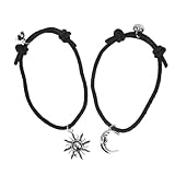 COOPHYA Kit de Pulseras para Parejas Imán Ajustables de Cuerda Tejida y Cobre, Diseño Cómodo y Creativo Adecuado para Obsequio en Navidad y San Valentín
