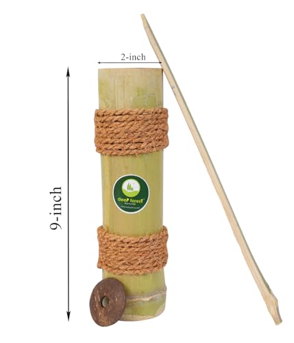 Image of Deep Forest Bamboo Puttu Maker|Traditional Puttu making with Cooker| Kerala puttu maker | Steamer- Green & Natural- Hand Made - Produced from Natural bamboo & Coconut Shells - Pack of 1