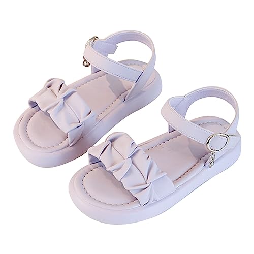 Summer New Solid Rubber Soft Sole Metal Buckle Children's Fashion Casual Flat Bottom Girls Sandals Size 3 Big Girls - Main Image