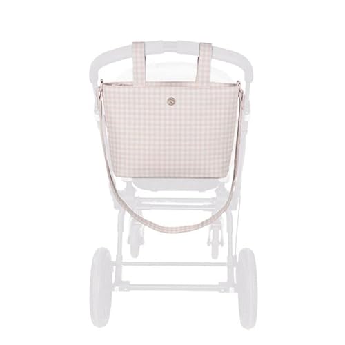 Pasito a pasito. Bolso Crossbody para Carrito de Bebé Together. Bolsa Organizadora, Práctica, Elegante. Bolso de Maternidad Fabricado en Polipiel. Color Rosa/Blanco