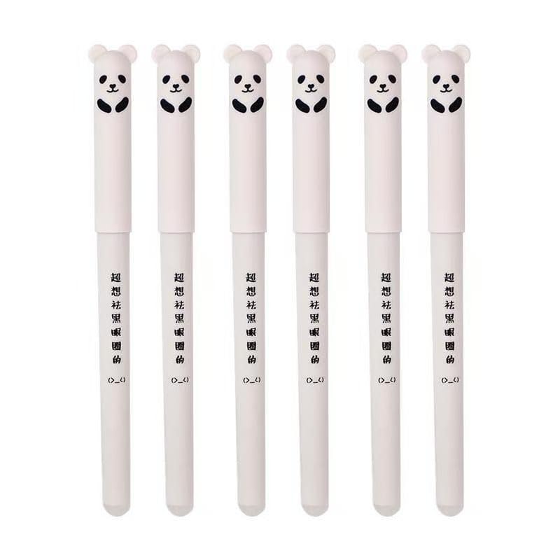 6 szt. ścieralnych długopisów żelowych 0,5 mm, kawaii, uroczy niedźwiedź, świnka, wymazywalny, zestaw długopisów kawaii, powrót do szkoły, artykuły pa, do pisania, notatek, dziennika