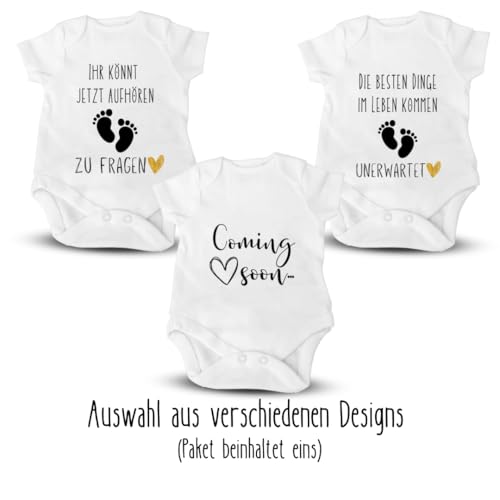 Cozyint Babybody zum Schwangerschaft Verkünden für Oma und Opa! - Schwangerschaft Ankündigung | Wir Sind Schwanger Verkünden!! (Motiv 2, 0-3 Monate)