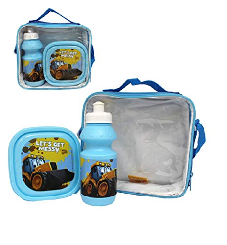 Juego para sándwich y botella My First JCB porta meriendas infantil de tres piezas