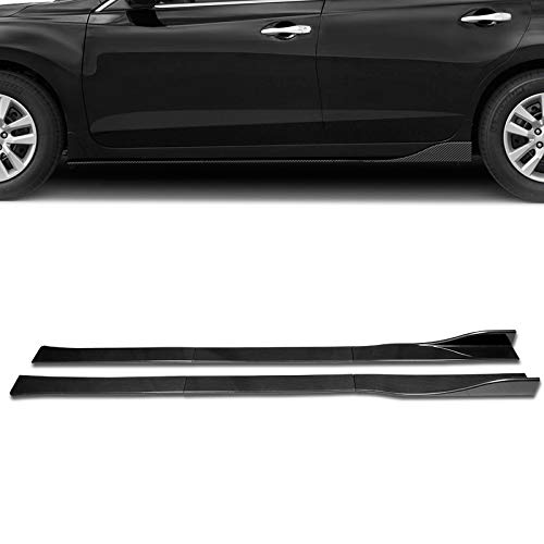 EPARTS-GOGOGO Carbon Fiber Look Universal Lower Side Skirt Protection Extension Rocker Splitter Diffuser Body Kit 6 Pieces 86\" X 4\"