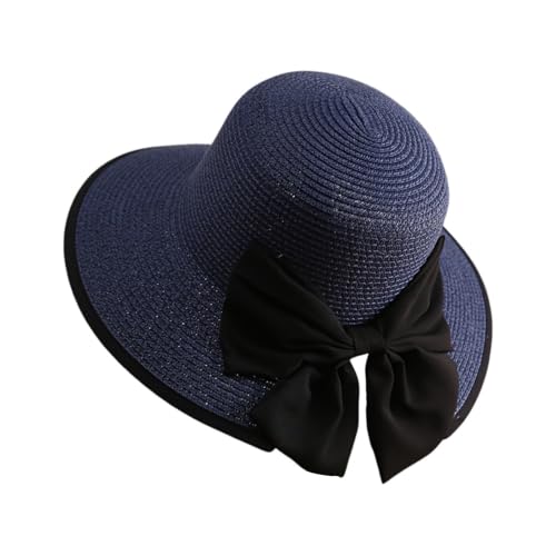 Chapeau de paille élégant à larges bords protection solaire printemps