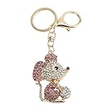 COCOYUEMA Llavero del diamante artificial con el llavero formado animal lindo de la aleación del cinc del cierre para el bolso del bolso (Púrpura)