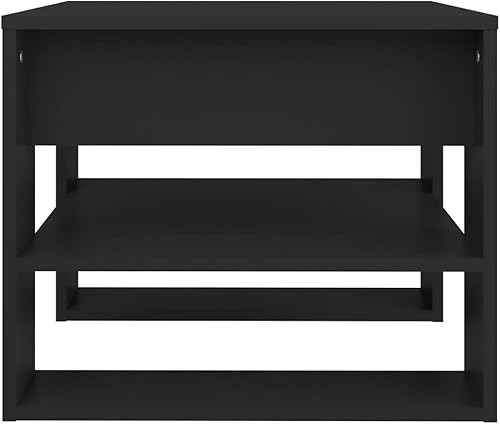 Miniatura 4 de Mesa auxiliar, armario de almacenamiento, mesa de café, mesa de café adecuada para sala de estar, oficina, balcón, estudio negro 21.9 x 21.7 x 17.7