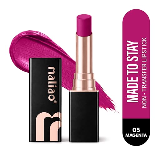 Image of Maliao Made To Stay Lipstick | Non-Transfer Lipstick | Matte Finish | Long-Lasting & Smudge-Proof Formula | Comfortable All-Day Wear | Magenta | 3.8g