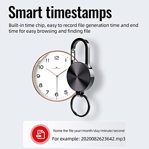 Small Recorder Voice Activated Keychain Recorder with MP3 Playback Function Recorder, Intelligent Noise - Image 4