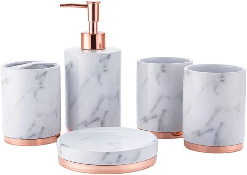 Soap Dispenser Soap Dispenser, Simple Ceramic Lotion Dispenser, Bathroom Pump Bottle Set with Metal Base for Home, Hotel, Restaurant Reusable