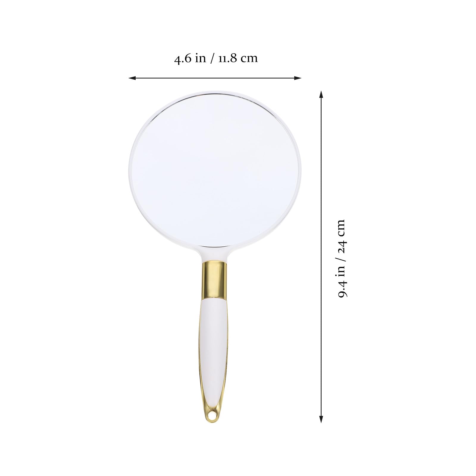 TEHAUX Handspiegel Europäischen Stil aus Tragbarer Abs im Glas Retro und Runder Kosmetikspiegel mit Aufhängeöffnung Design für Frauen und Mädchen