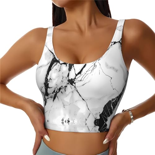 Chaleco de yoga para mujer HYTTER ropa de fitness y entrenamiento sin mangas con estampado mármol
