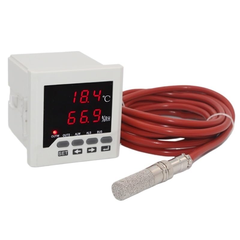 NURII Controlador Digital de Temperatura y Humedad, con Salida de Alarma, 4 Salidas de relé, con Sensor de Alta Temperatura, termostato e higrómetro