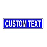 Aluminum Road Signs Blue Custom 6x24 with Lettering On One Side