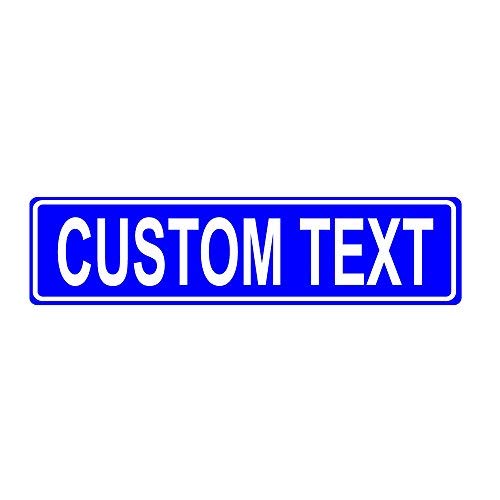 Aluminum Road Signs Blue Custom 6x24 with Lettering On One Side