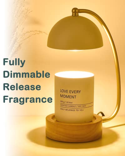 Keymit Candle Warmer Lamp For Jar Candles, White Modern Electric Dimmable Candle Melter Lamps With 1 Balsam & Cedar Scented Candle, Ideal For Home Decor, 2 Bulb And 1 Candle Included #TOP4