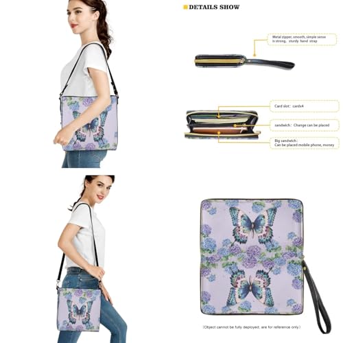 Lotusorchid Crossbody Handbag Bucket Purse Satchel Bag with Leather Wallet Adjustable Strap for Women Daily Use3