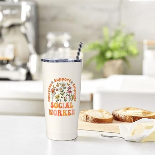 Social Worker Gifts for Women, Social Worker Tumbler 20oz Stainless Steel Insulated Coffee Travel Mug Cup, Social Workers Week Gifts, Social Workers Appreciation Graduation Gift For Women