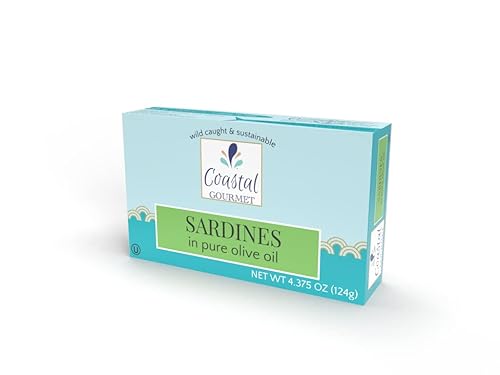 Coastal Gourmet Sardinas en aceite de oliva, 4.375 oz (paquete de 12)