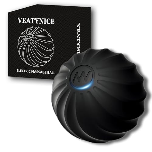 VEATYNICE Cordless Electric Massage Ball USB Rechargeable Portable Massager Skin-Soft Silicone for Foot Back Neck Shoulder Full Body Deep Tissue Massage Muscle Tension Relief