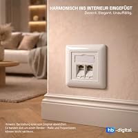 HB-DIGITAL 1 Stück 2-Port Unterputz-Netzwerkdose CAT 7 mit Keystone - Weiß – Ansicht 5