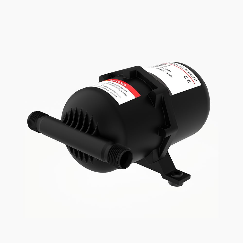 POFET Serbatoio accumulatore di Pressione da 0,8 Litri, accumulatore pressurizzato da 27,05 Once 125 PSI per Camper, Yacht, Marina, roulotte (Nero)