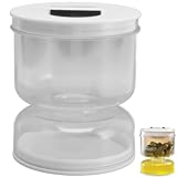 XhWser Tarro de reloj de arena de pepinillos y aceitunas, tarro de pepinillos con colador abatible de húmedo y seco para almacenar alimentos